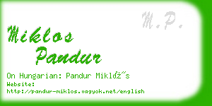 miklos pandur business card